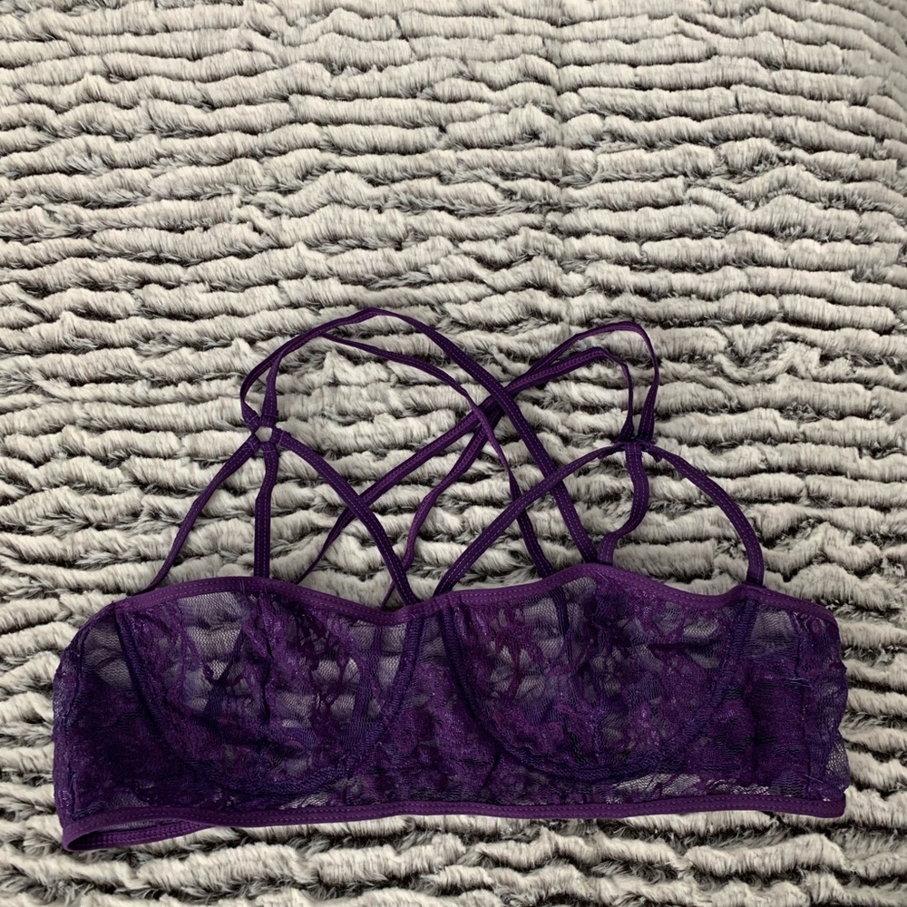 Purple lingerie bra